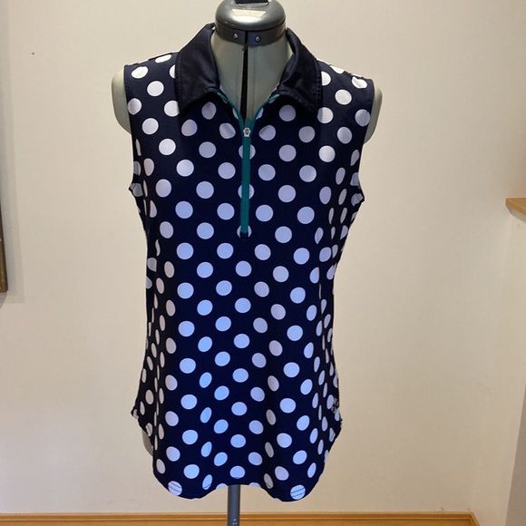 Jofit Tops - Jofit Appletini Collection Sleeveless Golf Polo Polka Dot Medium